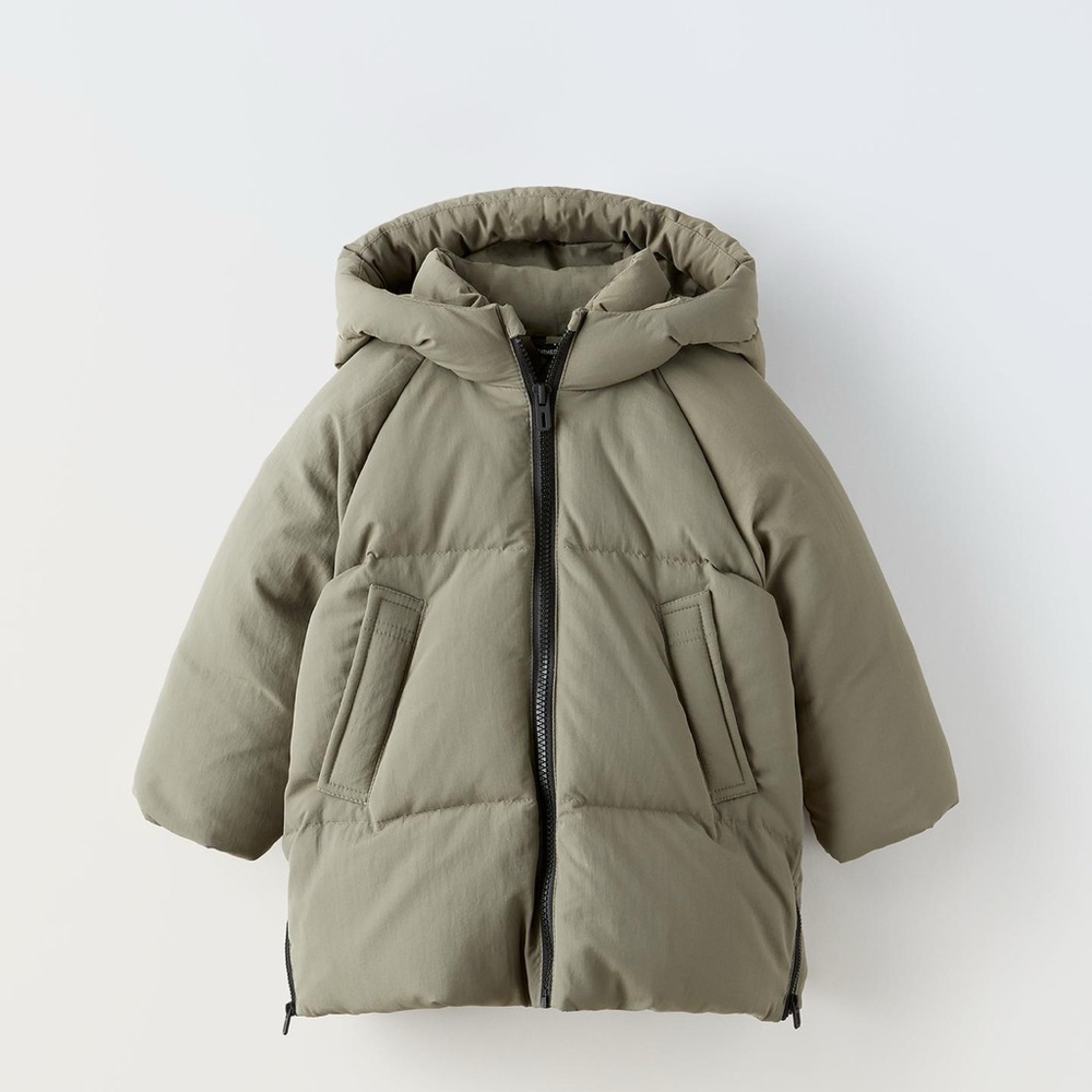 Zara water repellent hooded down puffer coat 4-5T